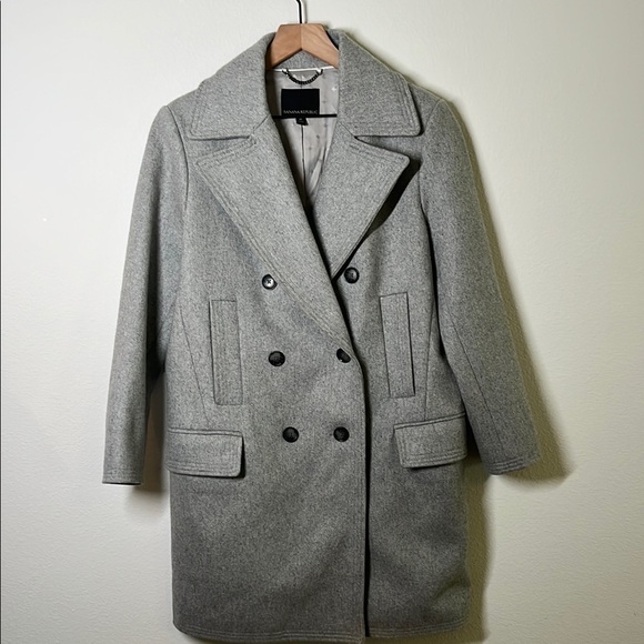 Banana Republic Mid-Length Wool Blend Pea Coat – Size M – Grey - Picture 2 of 8